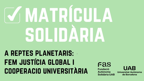 Campanya Matrícula solidària - marca per la Justícia Global